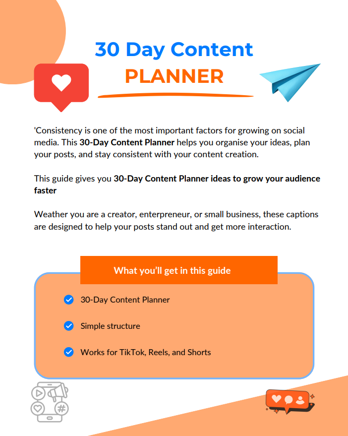 30 Day Content Planner
