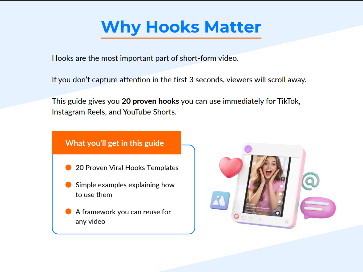 TikTok Viral Hook Templates for Creators (20 High-Converting Hooks)